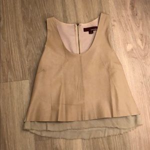 Beige / tan leather tank